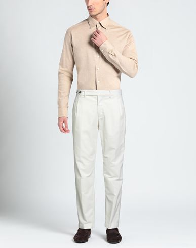 Man Pants Ivory Size 38 Cotton, Elastane