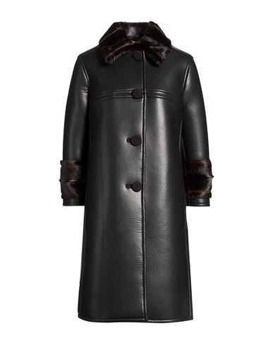 Woman Coat Black Size 4 Polyester, Cotton, Elastane, Modal