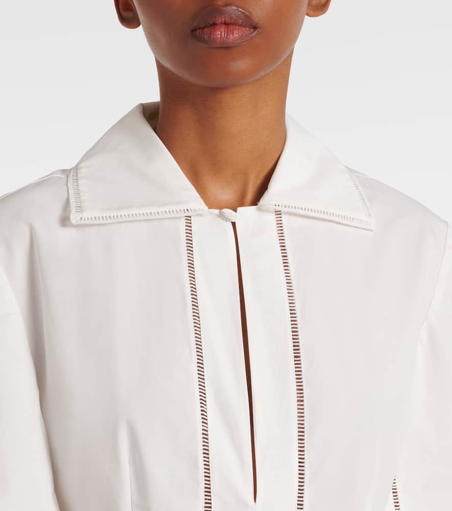 Róhe Embroidered cotton poplin midi dress