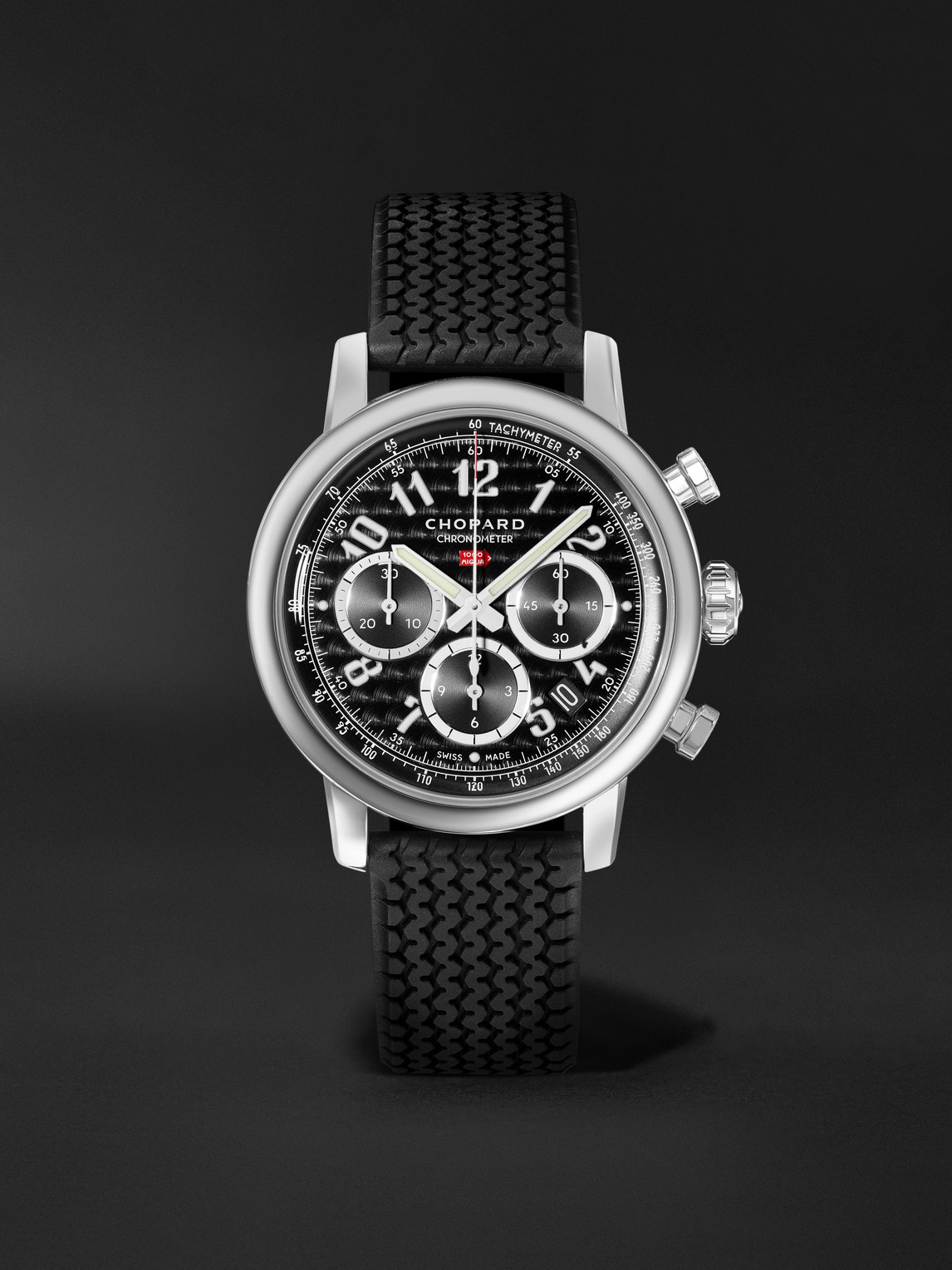 Mille Miglia Classic Automatic Chronograph 40.5mm Stainless Steel and Rubber Watch, Ref. No. 168619-3001