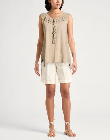 Use Woman Top Beige Size L Cotton, Linen, Viscose