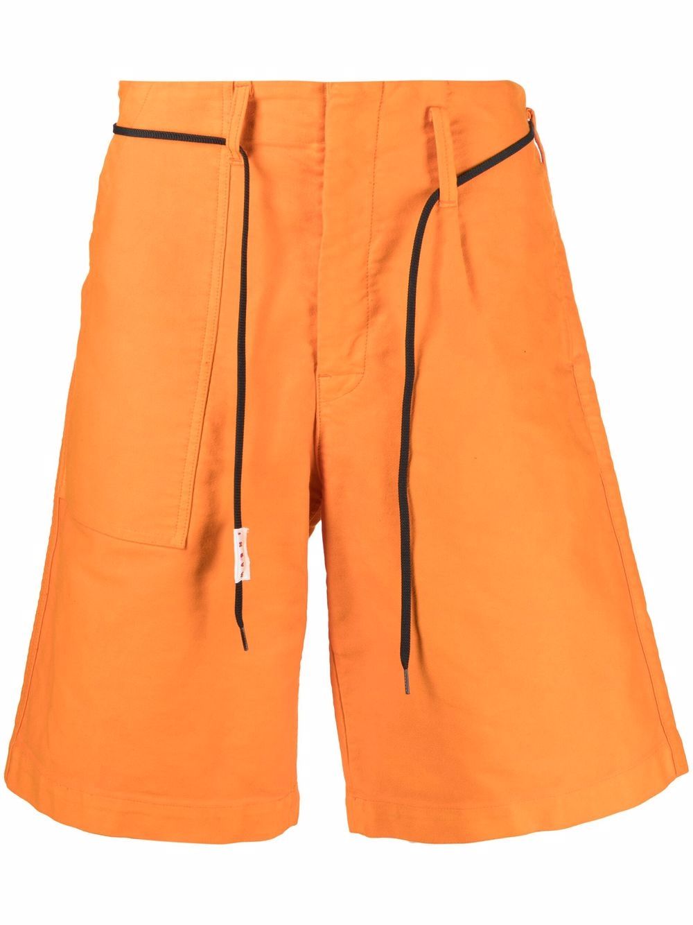 Knee-length cotton shorts - Orange