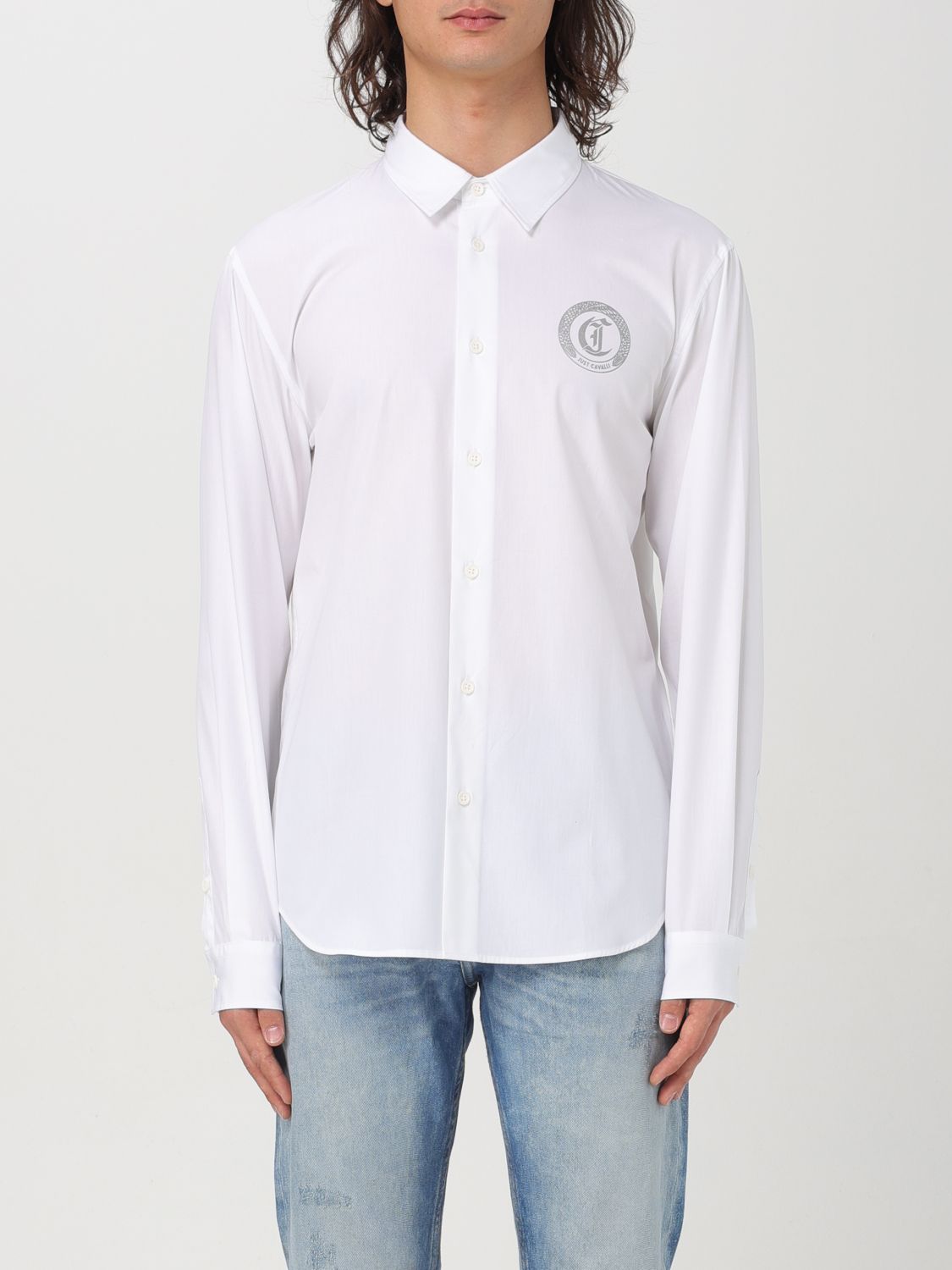 Logo-print cotton shirt - White