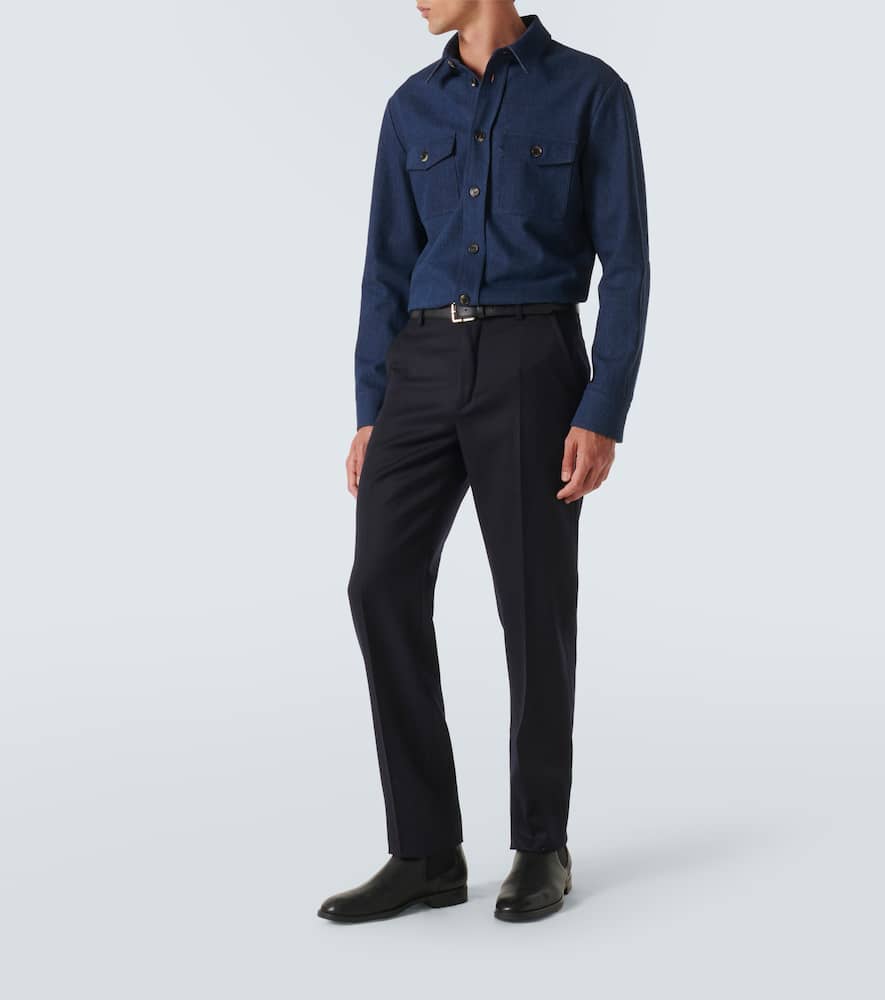 Virgin wool straight pants