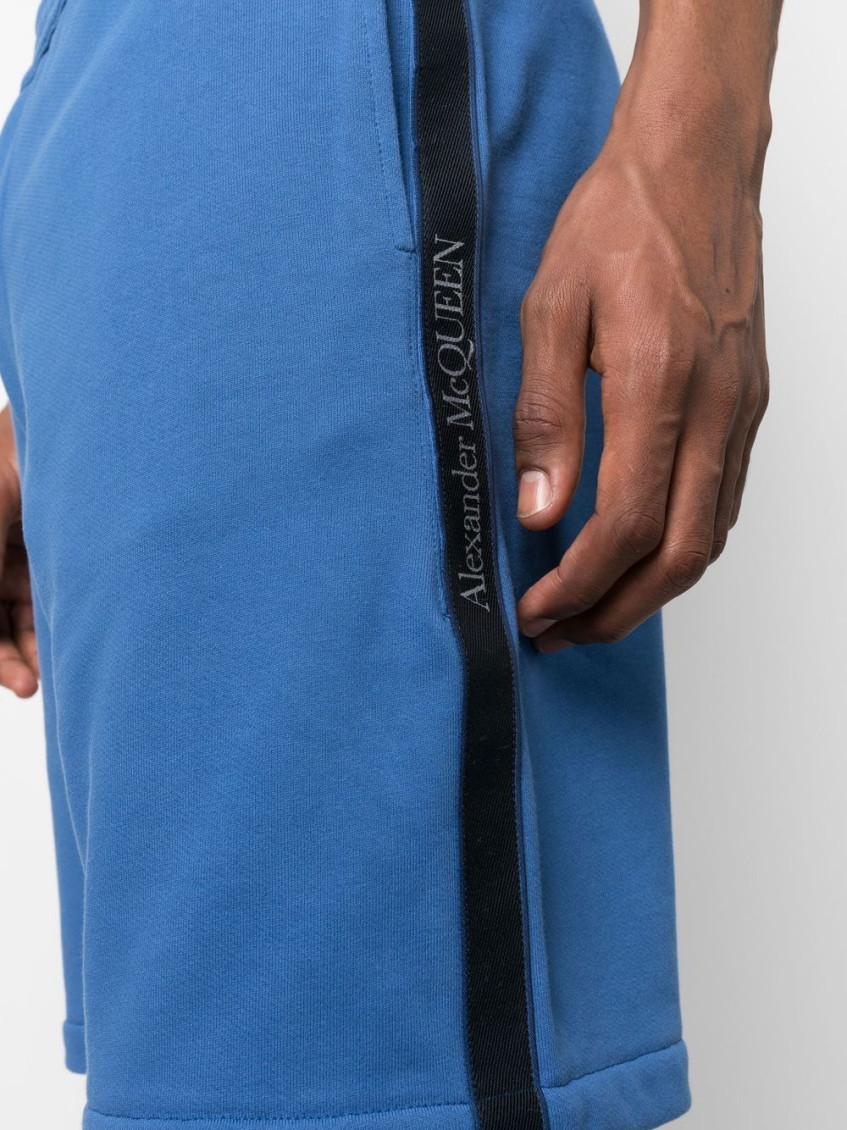 Logo-tape Elasticated Waistband Jersey Shorts