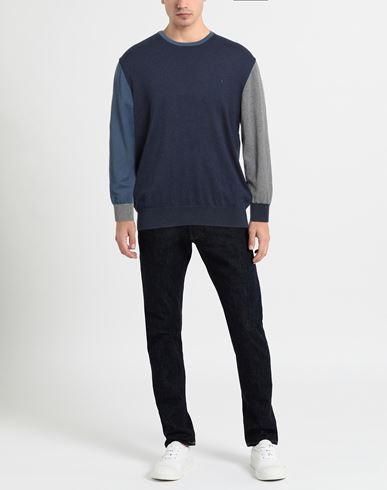 Man Sweater Navy Size 40 Cotton, Cashmere
