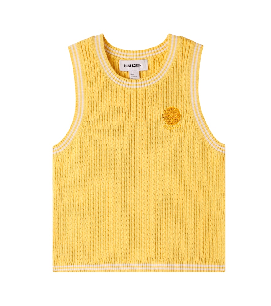 Cable-knit cotton sweater vest