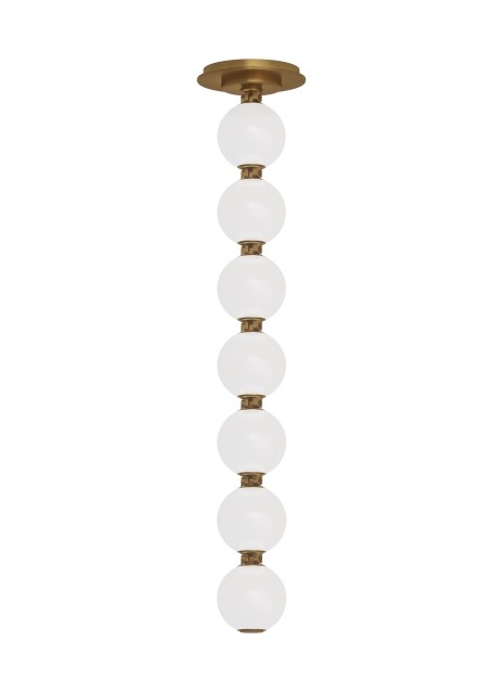 Natural Brass LED Pendant from the Perle Collection