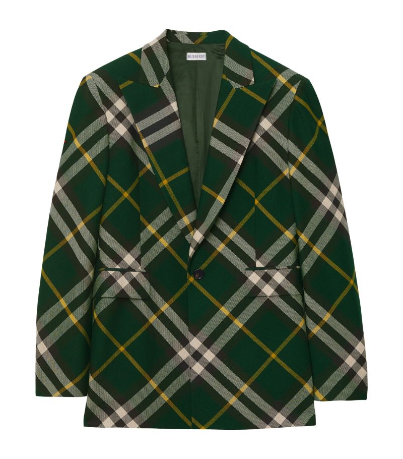 Wool Check Tailored Blazer
