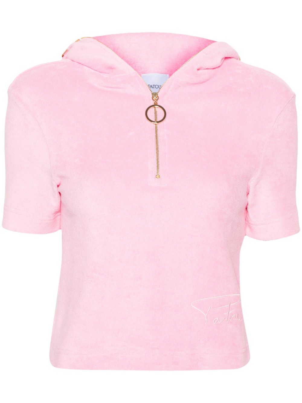 Half-zip cotton polo top - Black