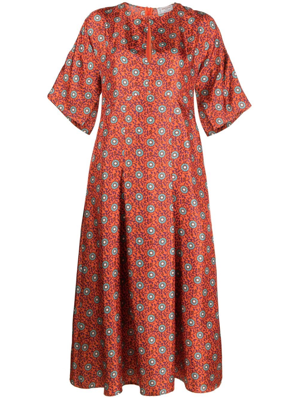 Printed midi dress - Orange