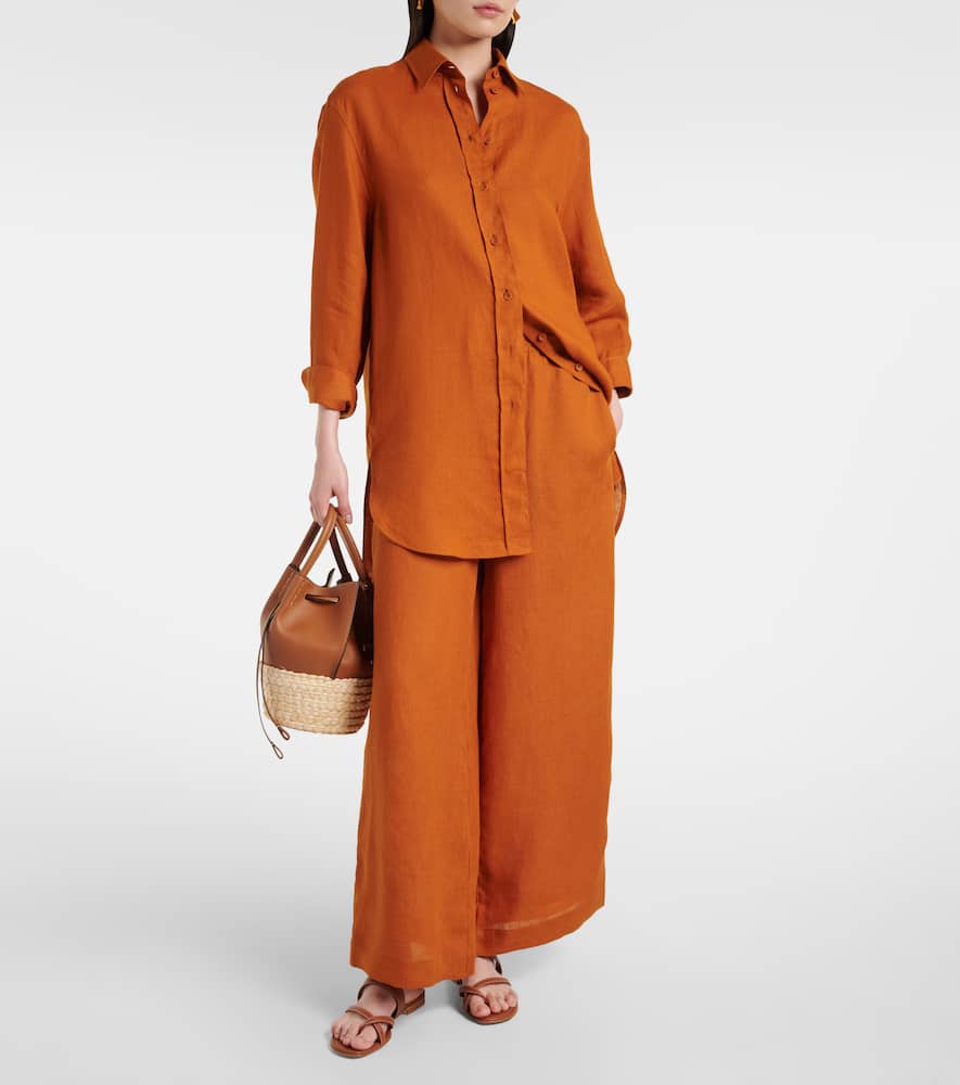 Select linen wide-leg pants