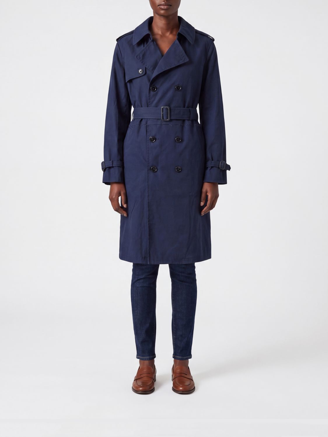 E. L.V. DENIM Coat Woman color Blue