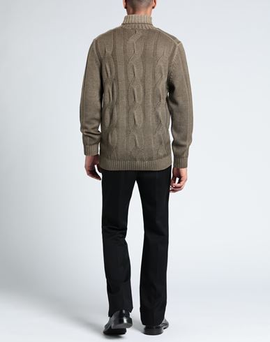 Man Turtleneck Khaki Size 42 Merino Wool