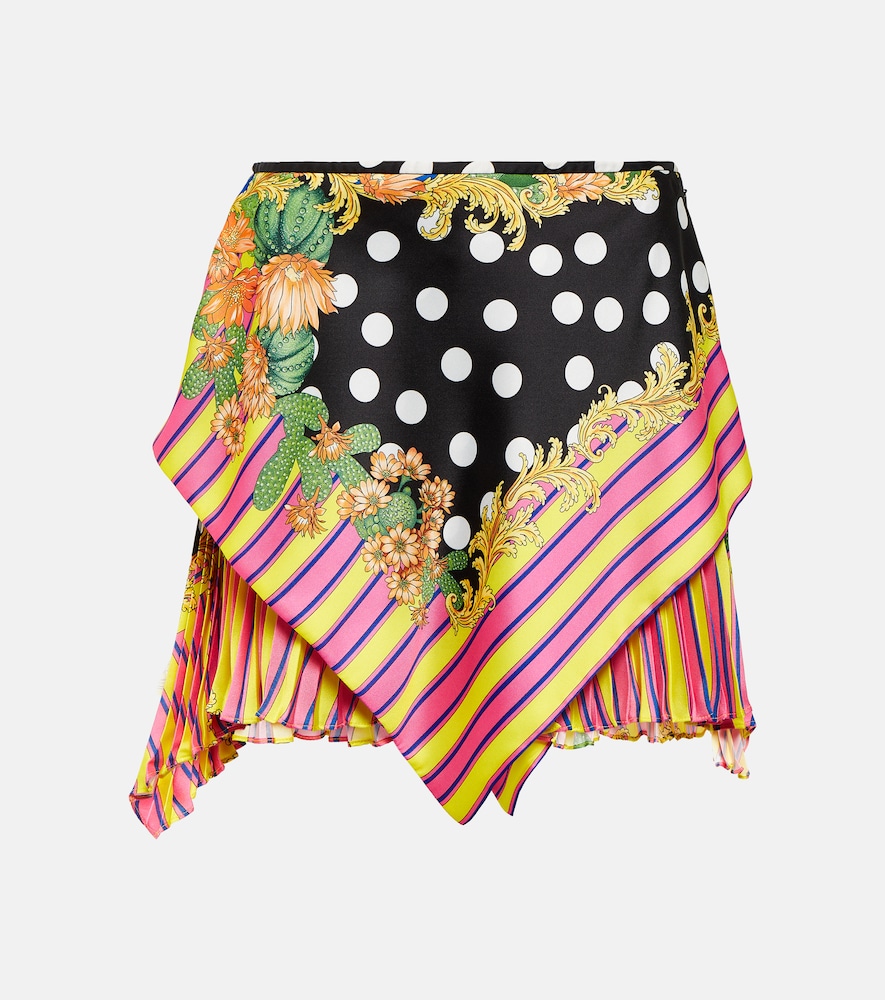 Printed wrap miniskirt
