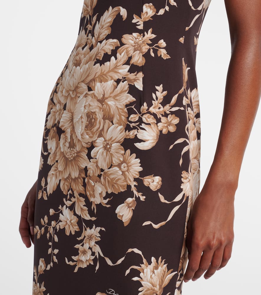 Floral silk-blend charmeuse midi dress