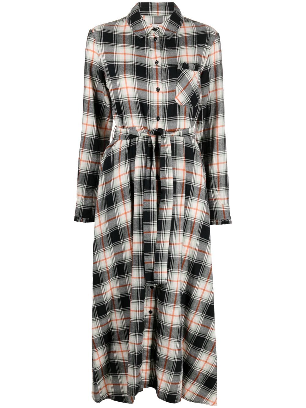 Check shirt dress - Black