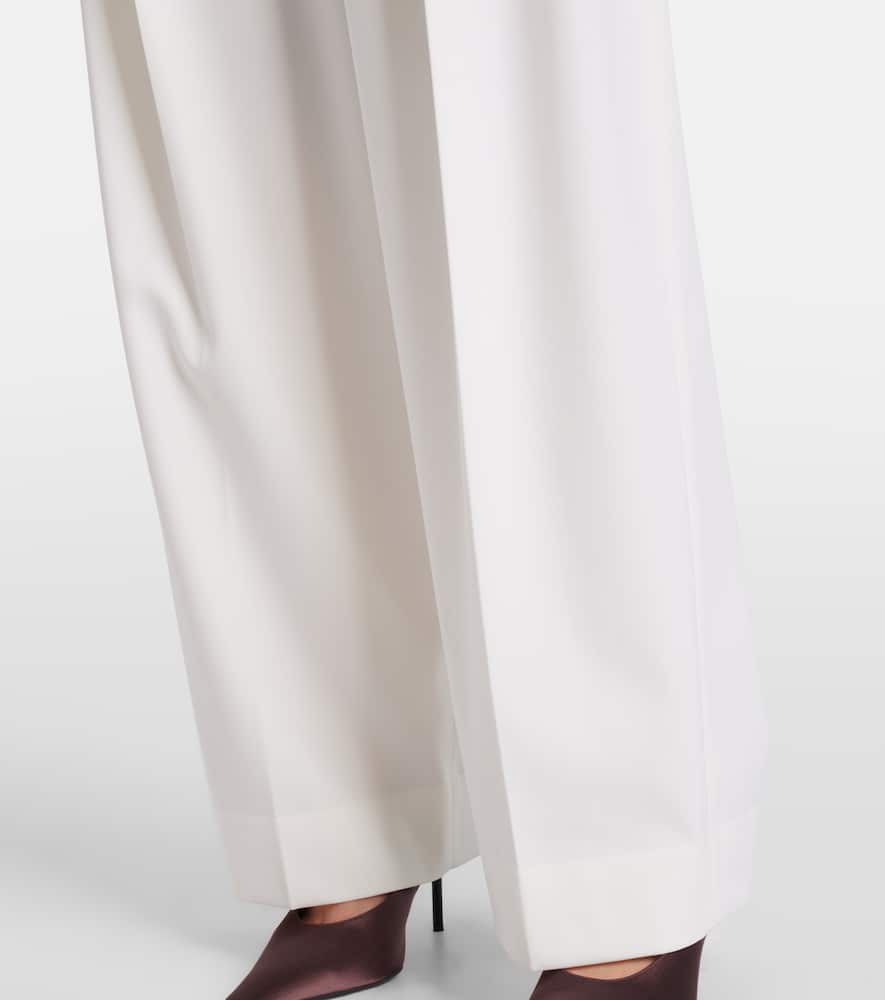 Wool-blend wide-leg pants