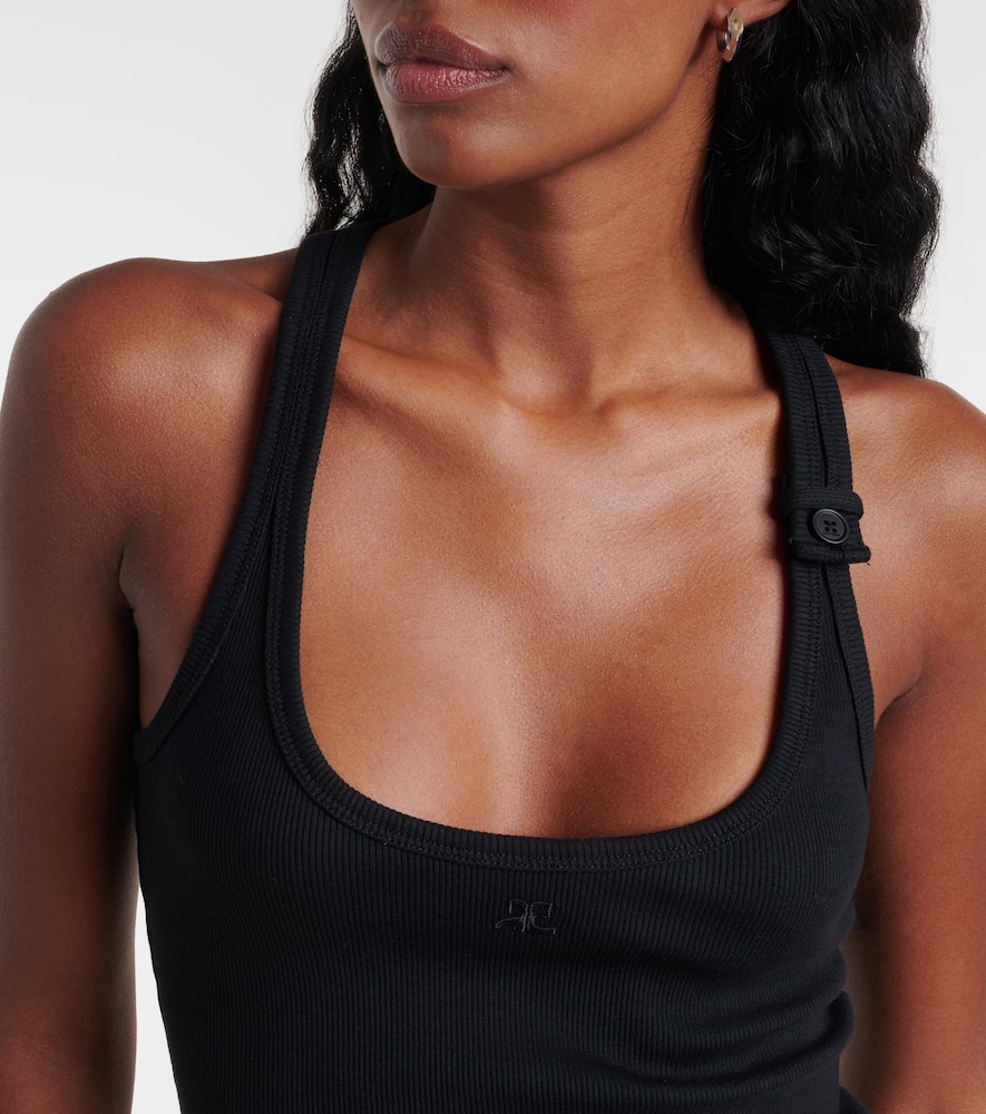 Courrèges Ribbed-knit cotton tank top