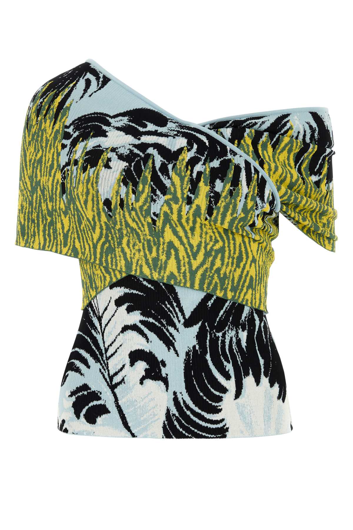 Embroidered Jacquard Blouse — Yellow