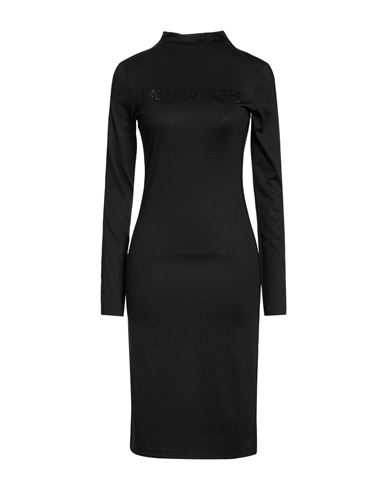 Woman Midi dress Black Size 1 Polyester, Polyamide, Metallic fiber, Elastane