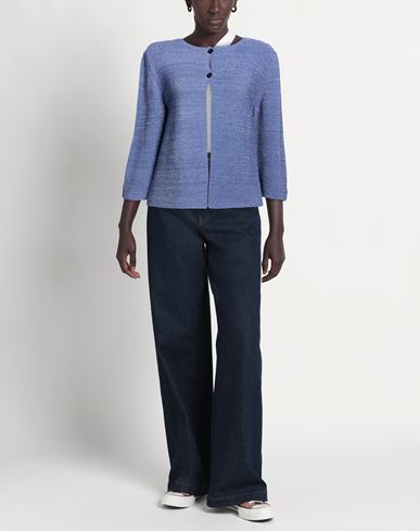 Woman Cardigan Blue Size 10 Viscose, Polyamide, Cotton, Synthetic fibers, Metallic fiber