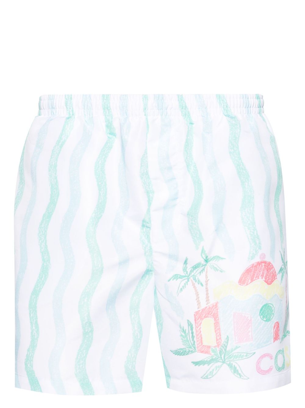 Memphis-print swim shorts - White