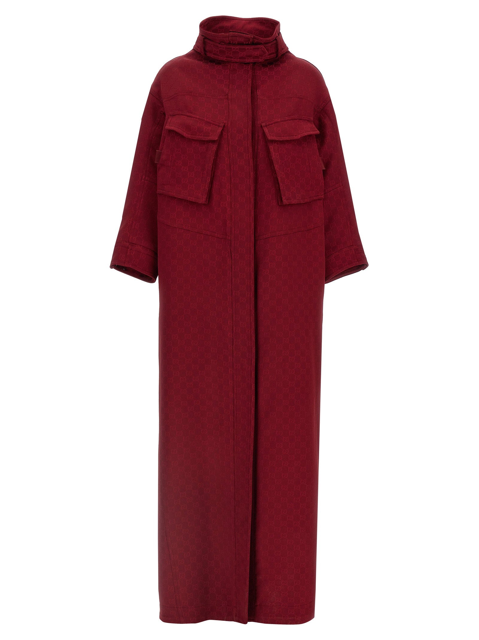 GG Jacquard Coat — Burgundy