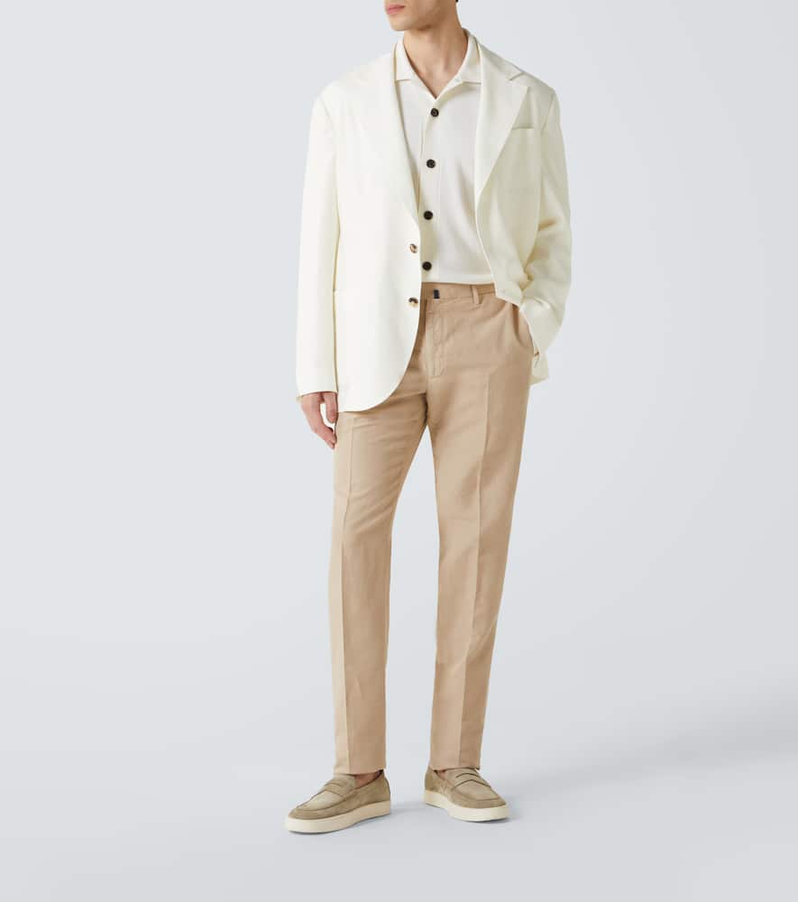 Linen and cotton straight pants