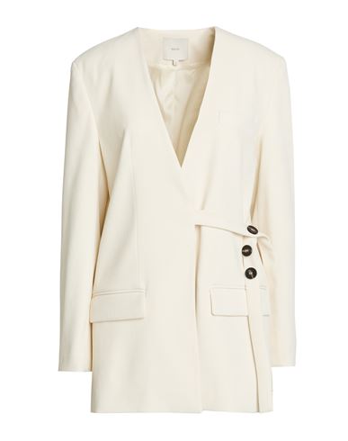 Woman Blazer Cream Size 12 Polyester, Elastane
