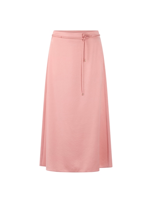 Marc Cain Midi skirt in satin with tie cord, red, 34 N