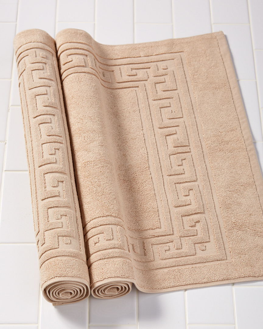 Superior Non-Slip 2pc Absorbent Cotton Bath Mat Set