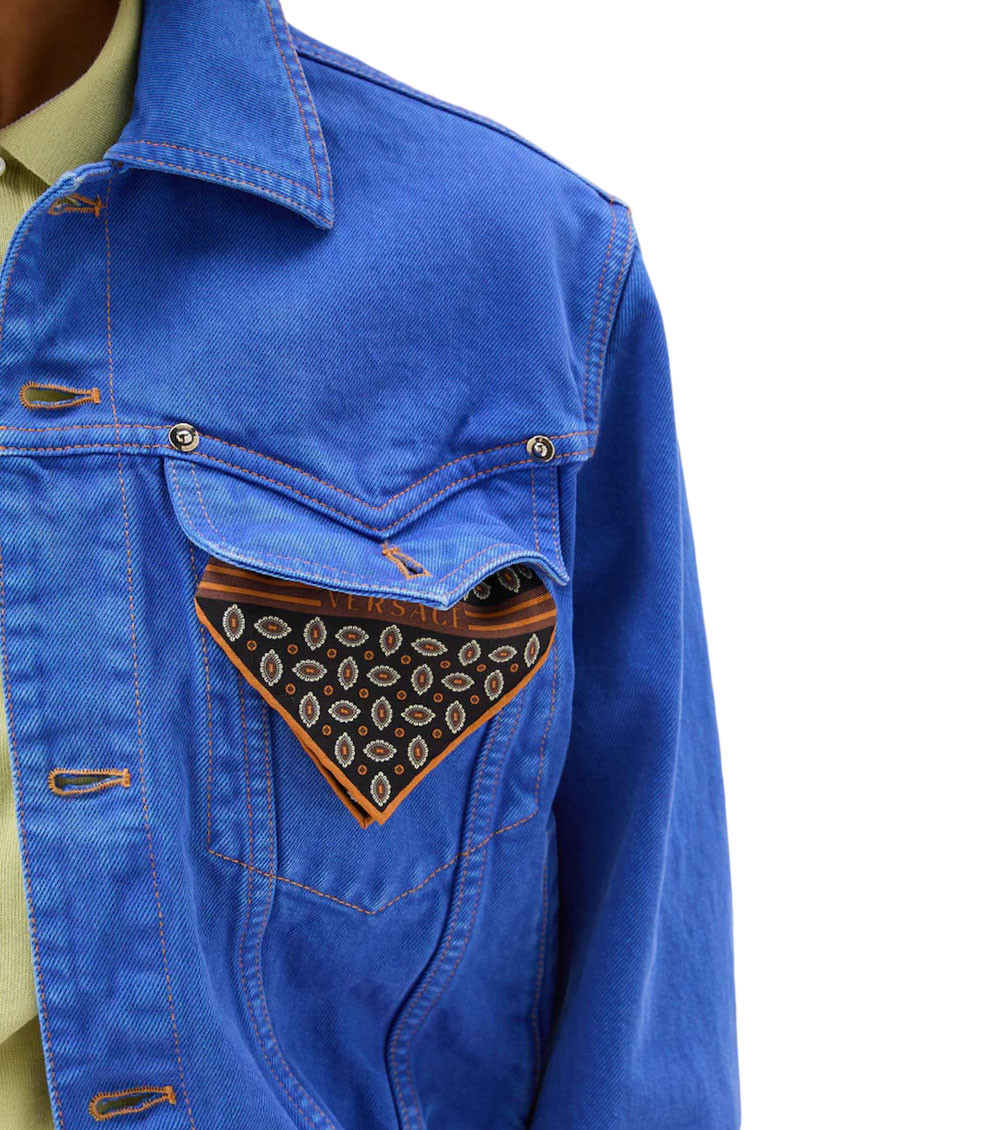 Versace - cropped jacket buttoned cuffs chest pocket
