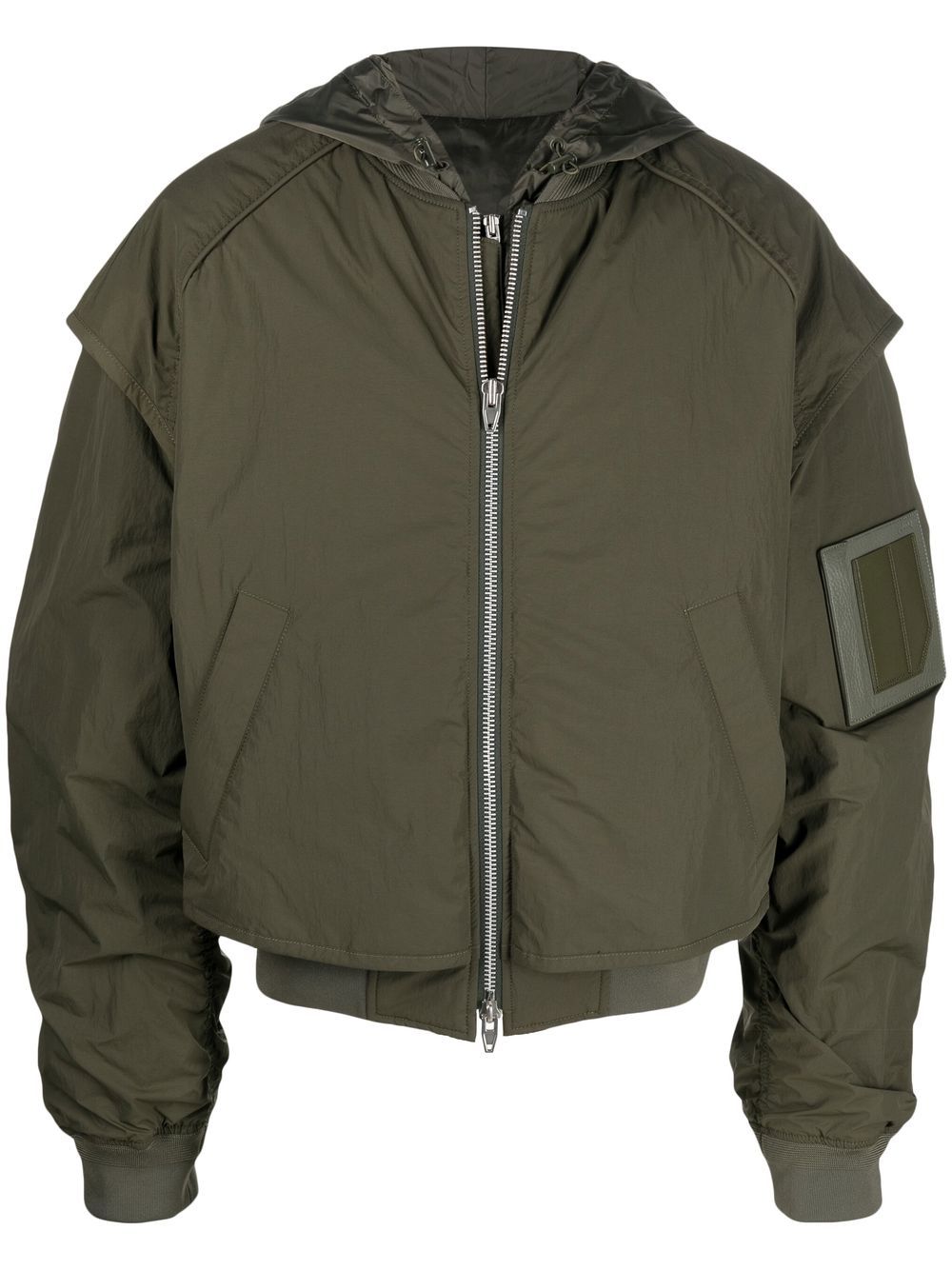 Logo-appliqué bomber jacket - Green