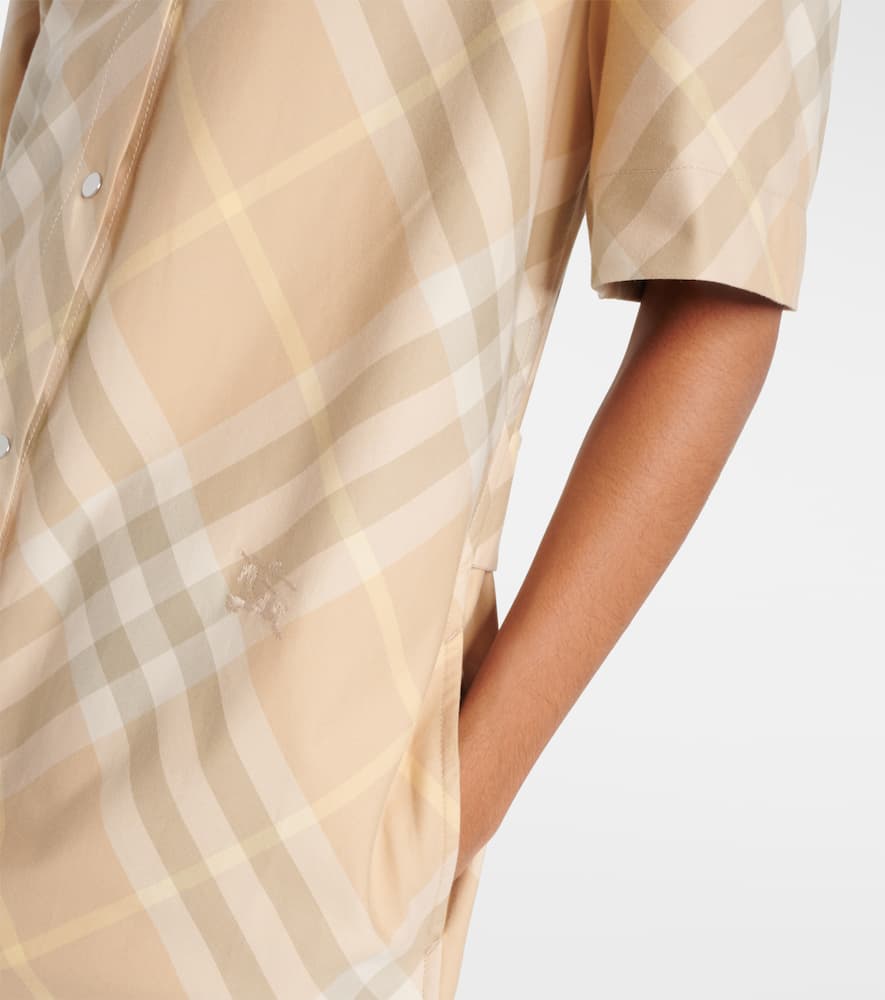 Check cotton shirt dress