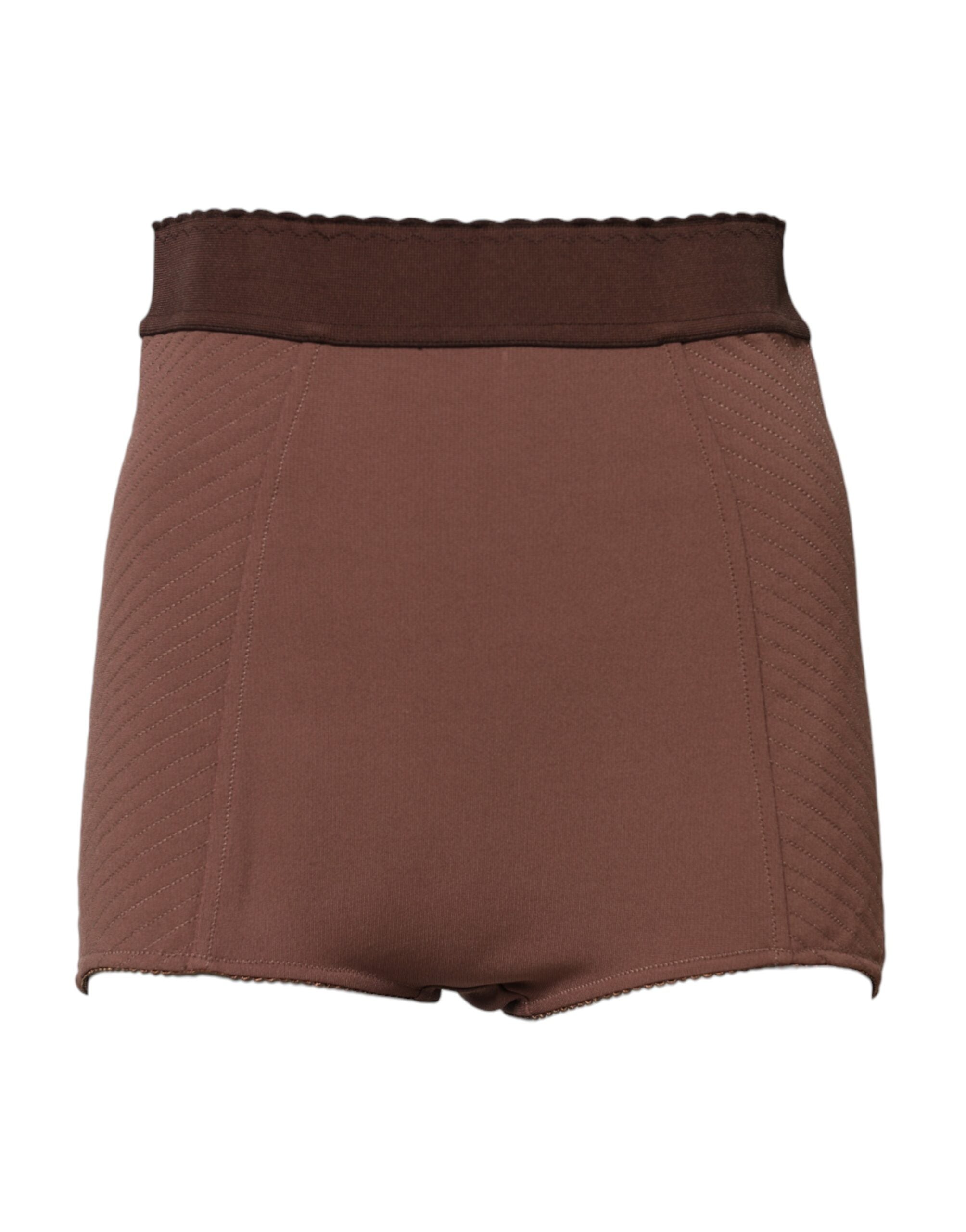 Viscose-Silk Blend Short Trousers — Brown