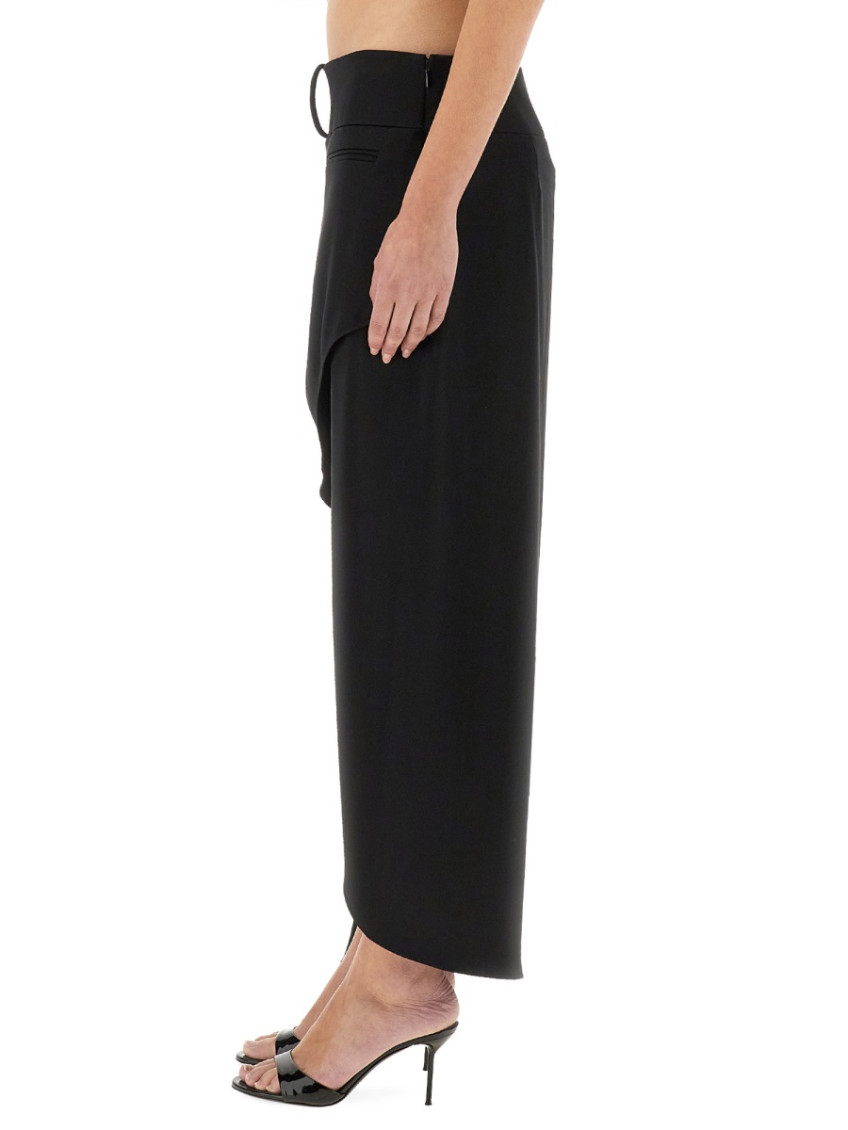 Black Solid Maxi Skirt