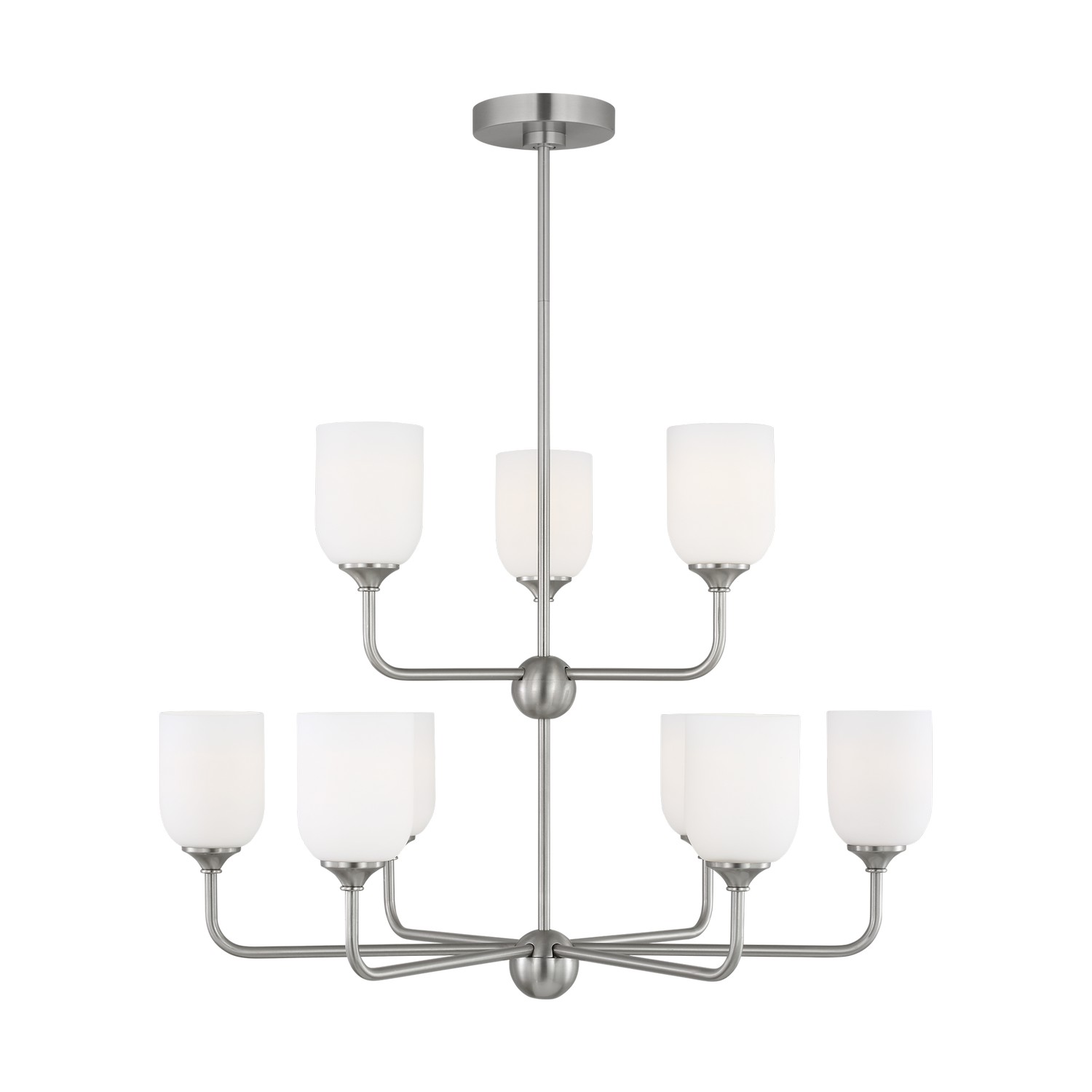 Brushed Steel Chandelier from the Emile Collection
