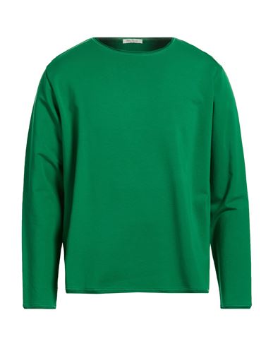 Man Sweatshirt Emerald green Size L Cotton, Elastane