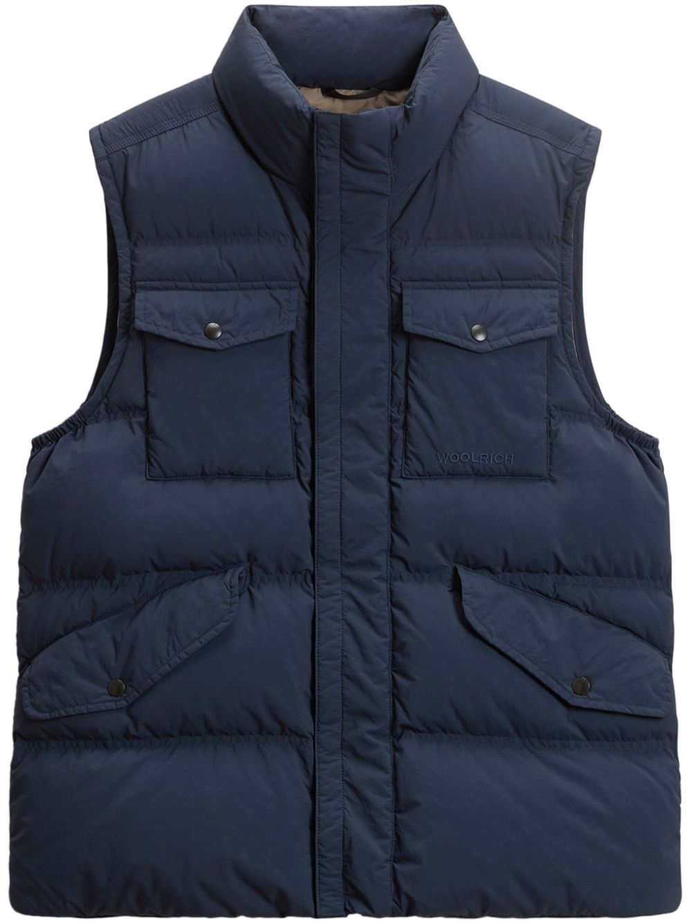 Garment-dyed quilted gilet - Blue