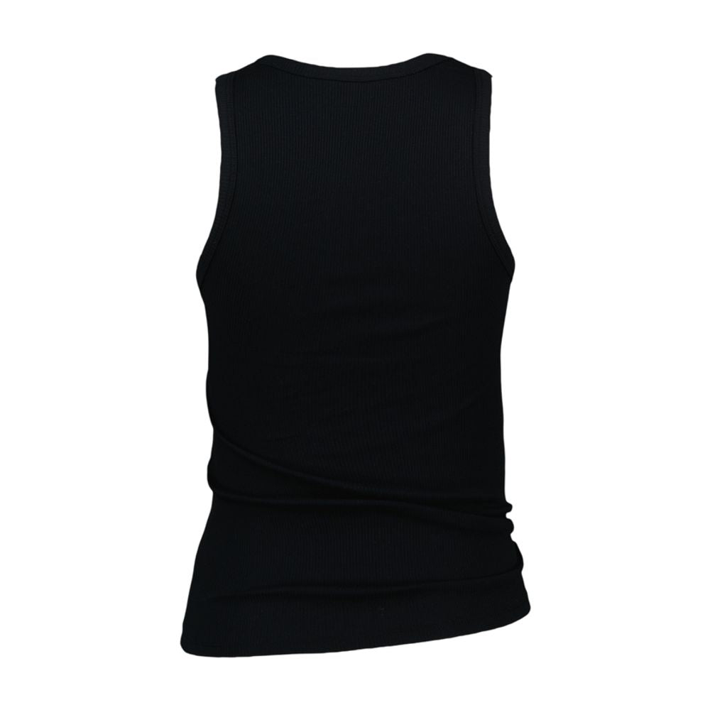 Ribbed Cotton Tank Top — Black