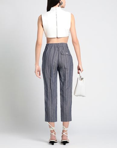 Woman Pants Grey Size 4 Cotton, Linen