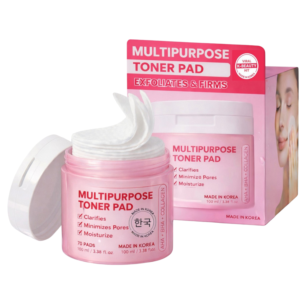 Korean Skin Care - Resurfacing Toner Pads With Aha + Bha + Vegan Collagen