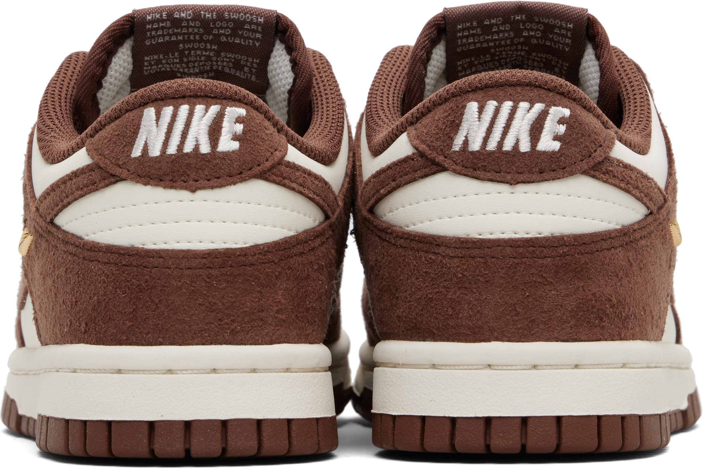 Burgundy & White Dunk Low Sneakers