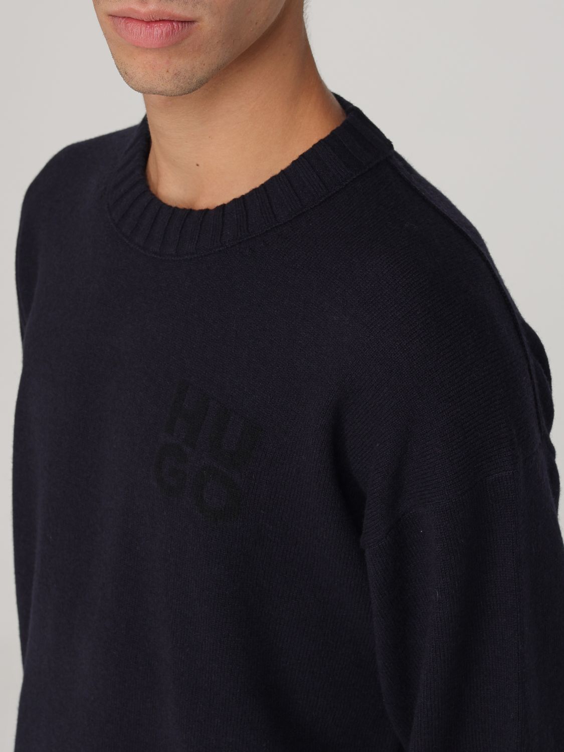 Logo-intarsia sweater - Blue