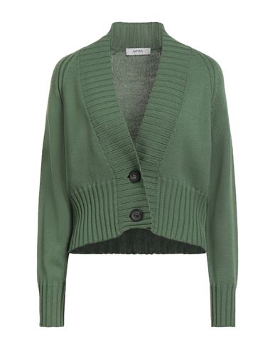 Woman Cardigan Green Size 6 Merino Wool