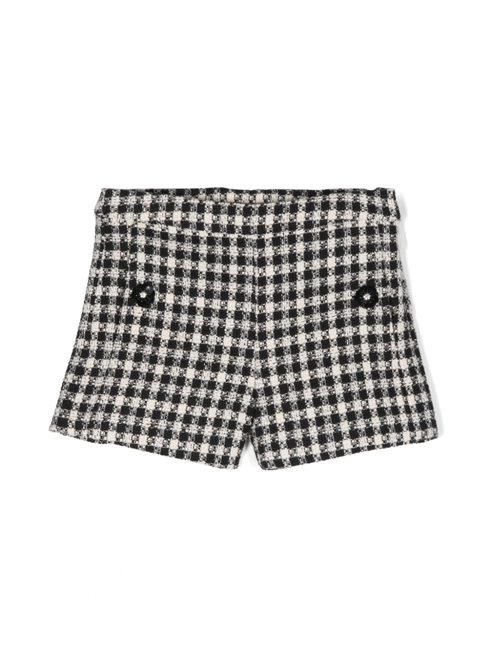 Floral-appliqué shorts - Black