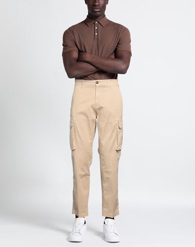 Man Pants Beige Size 34 Cotton, Elastane