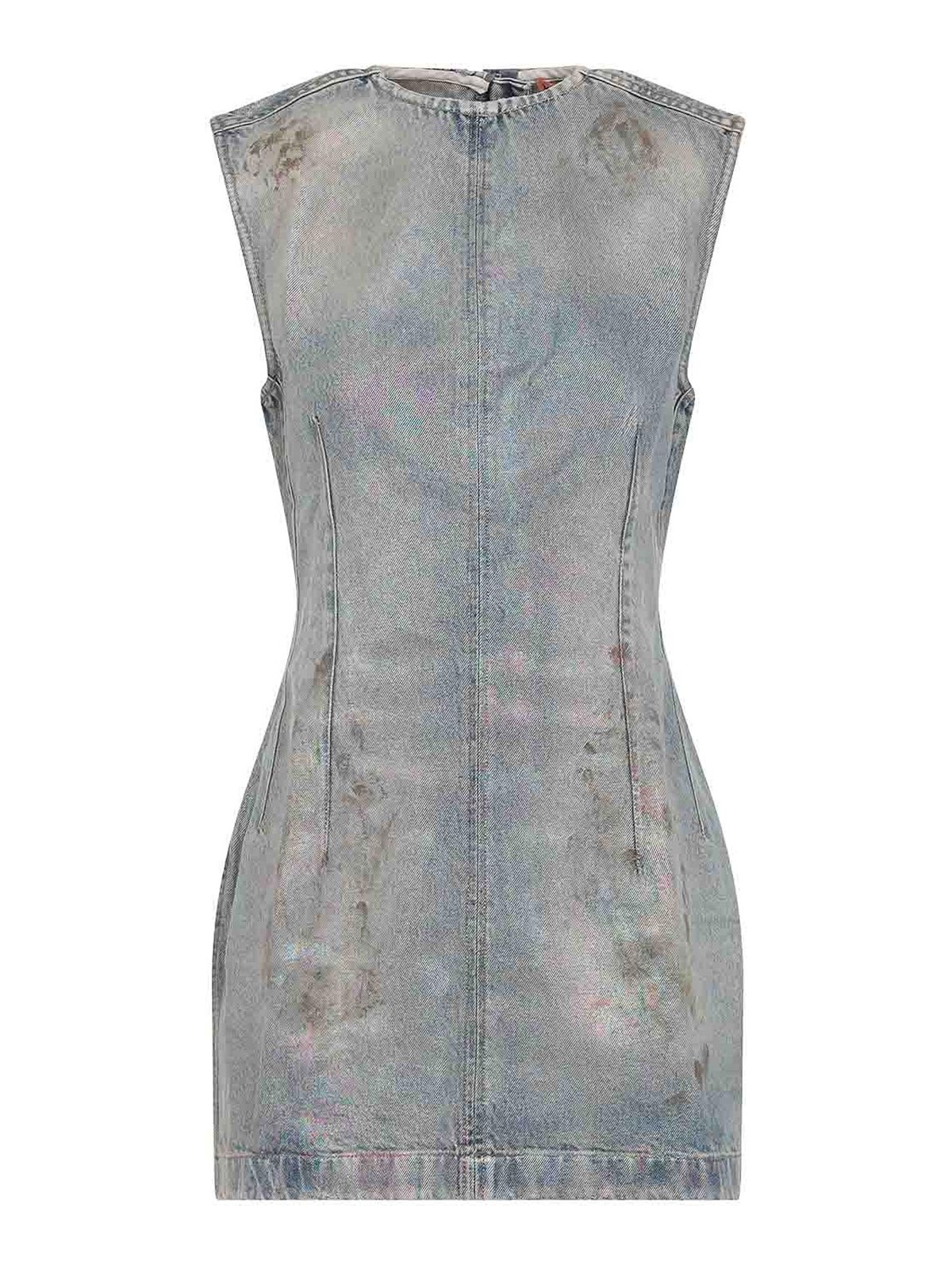 Coated Mini Denim Dress