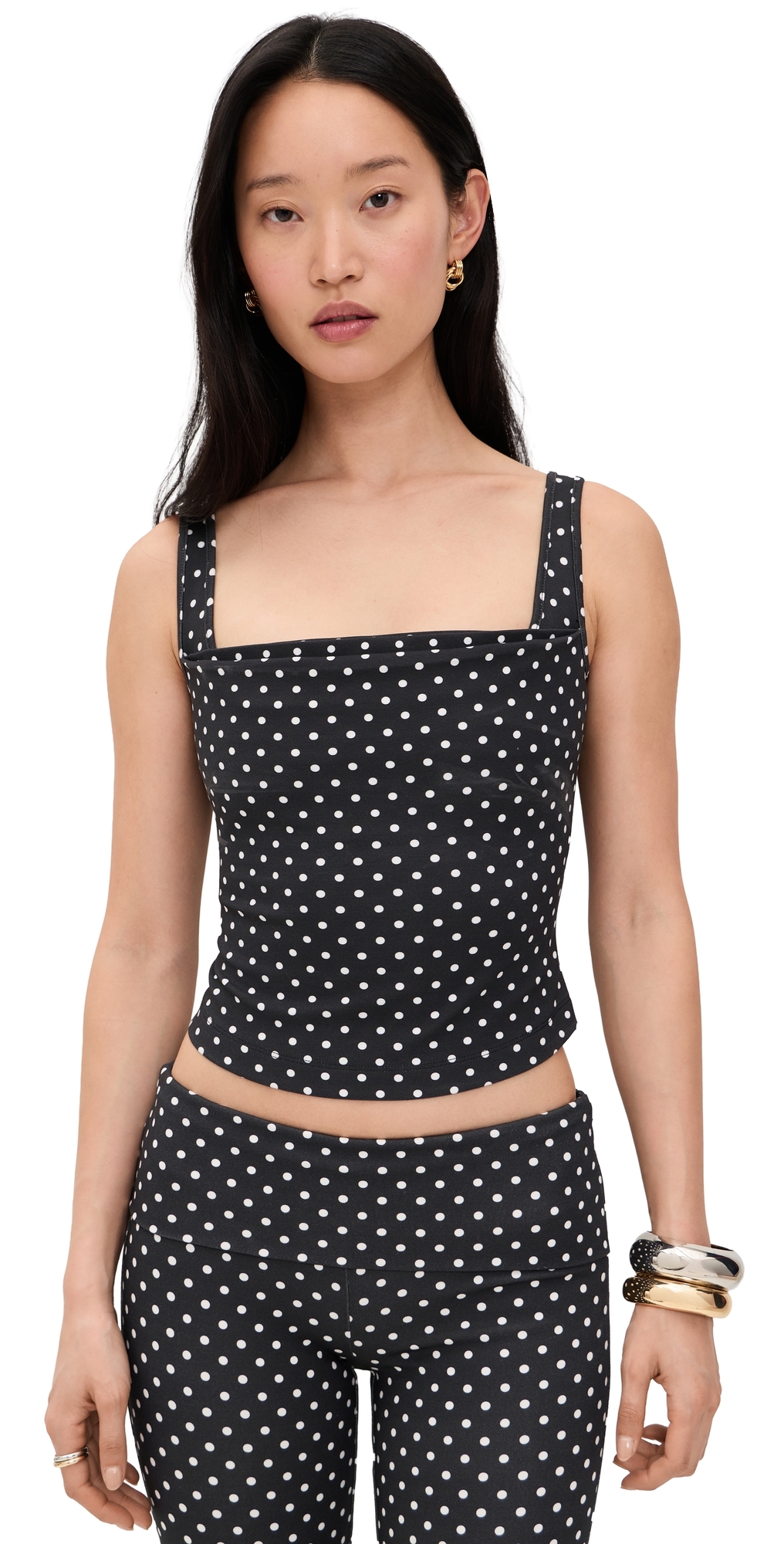 Luna Top Black Small Dot
